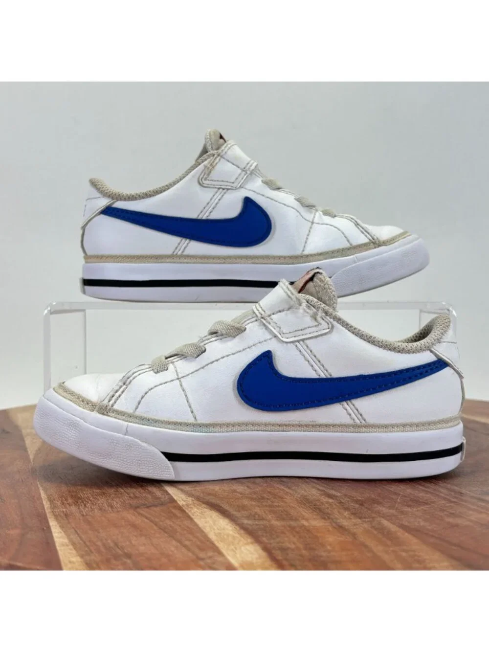 Nike Toddler Size 9C COURT LEGACY (TDV) White Game Royal Black DA5382 101